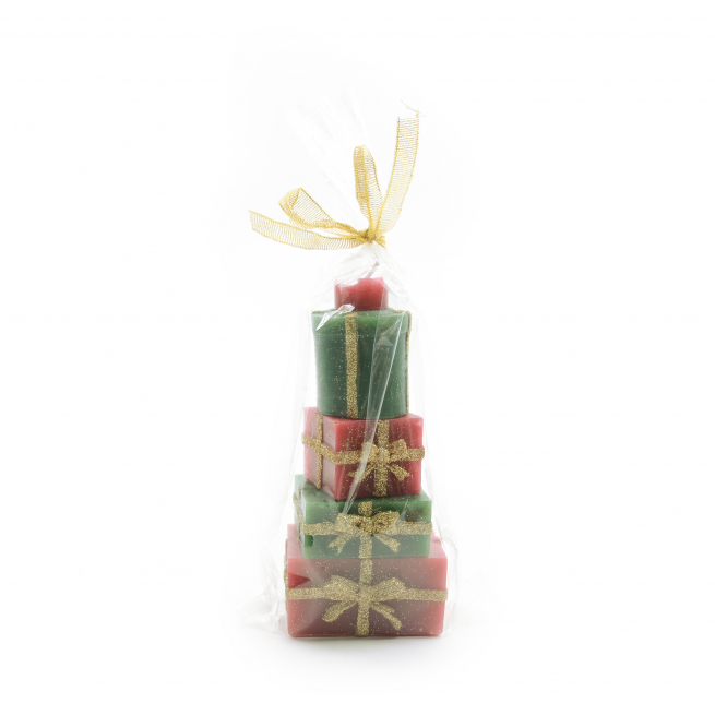 Candela regali di Natale altezza 14 cm