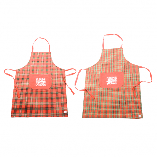 Grembiule da cucina in tessuto, 60x80 cm, fantasie natalizie assortite