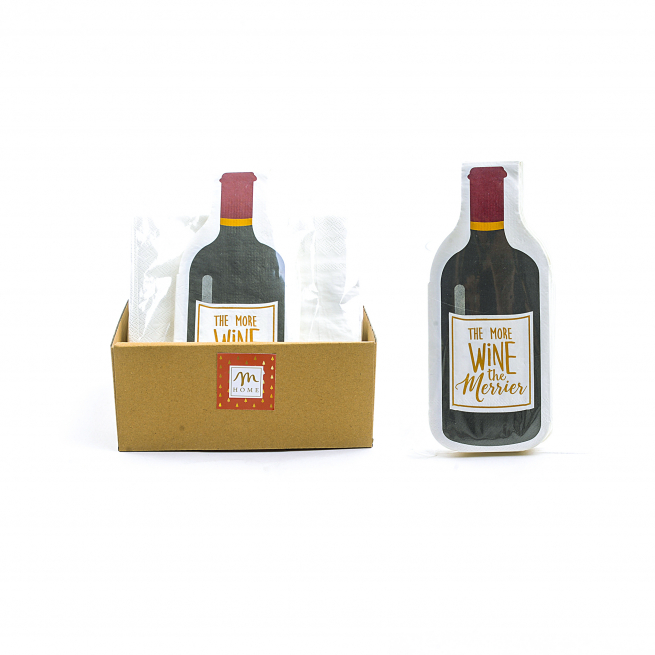 Tovagliolo in carta sagomato "Wine", 33x33 cm, confezione da 15 pezzi