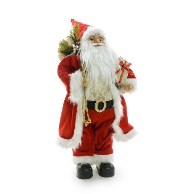 Babbo Natale in pet e tessuto, altezza 60 cm