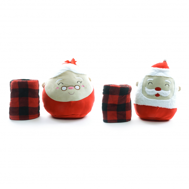 Cuscino personaggio natalizio con coperta, soggetti assortiti