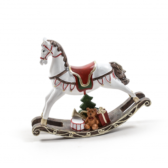 Cavallo a dondolo in resina, altezza 17.5 cm