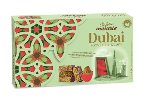 Confetti rossi "Maxtris" ciocomandorla Dubai , confezione da 500 gr