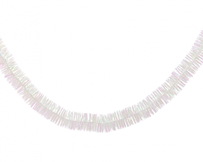 Festone bianco iridescente, diametro 7 cm, lunghezza 270 cm