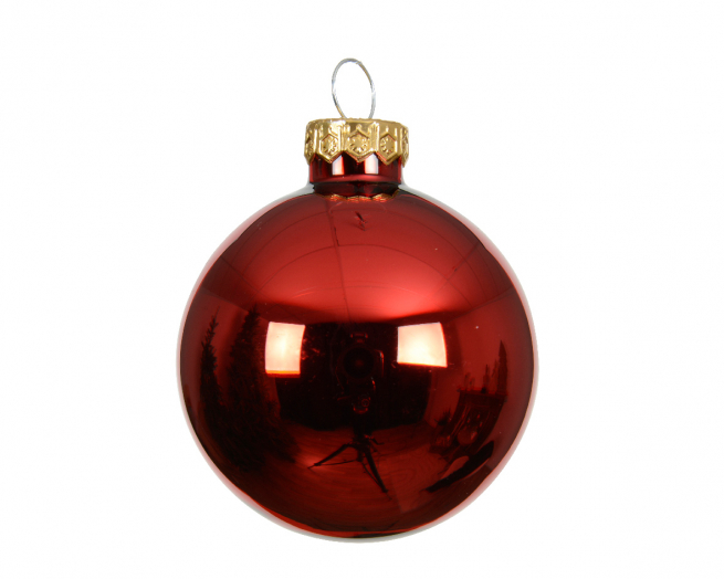 Sfera in vetro rosso lucido, diametro 10 cm