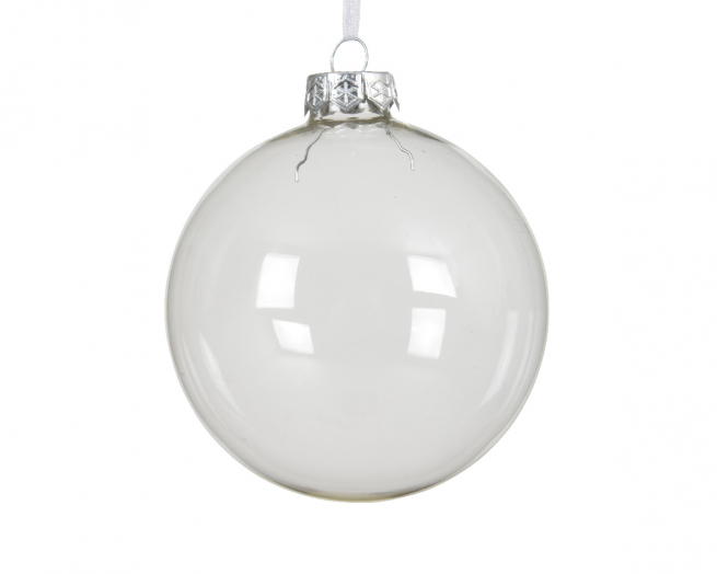 Sfera in vetro trasparente, diametro 10 cm