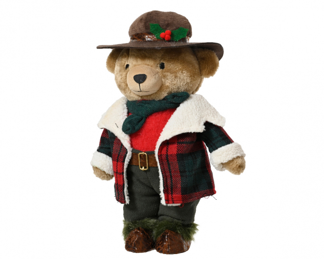 Orso natalizio in tessuto, altezza 45 cm