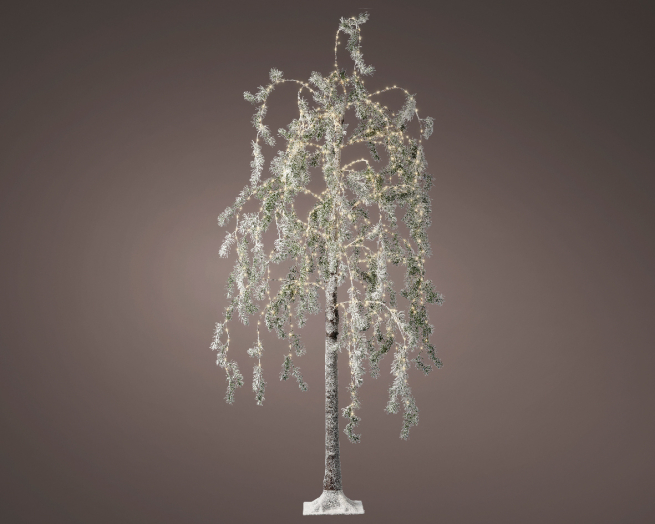 Albero in PVC verde da esterno con luci led, altezza 180 cm
