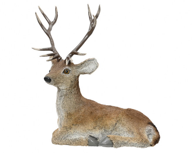 Renna seduta con pelliccia atificiale, altezza 47 cm