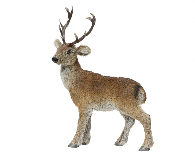 Renna con pelliccia atificiale, altezza 36 cm