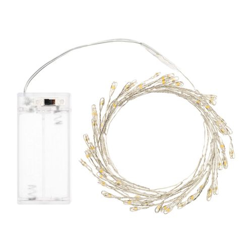 Filo lineare 60 microled (cluster), luce calda fissa, filo in metallo, uso interno, lunghezza 120 centimetri