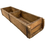 Scatola in legno antichizzato a 2 scomparti, 15x57 cm, altezza 10 cm