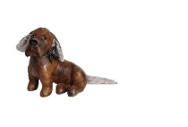 Fermaporta in sabbia e tessuto a forma di cane "Runt", lunghezza 55 cm