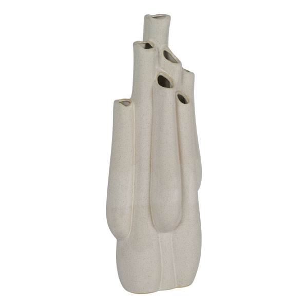 Vaso in ceramica avorio, altezza 42 cm