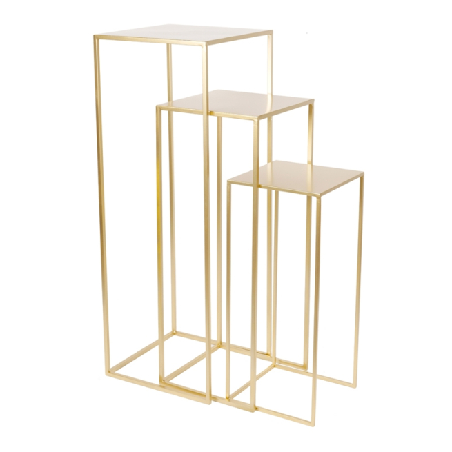 Alzata in metallo oro, varie misure