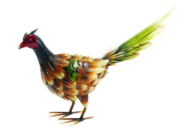 Fagiano in metallo, lunghezza 67 cm