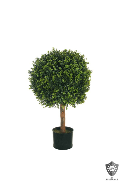 Cespuglio di bosso artificiale con vaso in plastica, varie misure e altezze