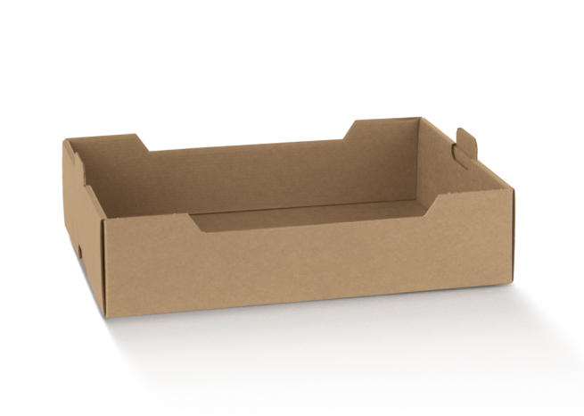 Scatola cassetta "Smart" avana con incastri laterali, 39x59 cm, altezza 9 cm, cartone da 20 pezzi