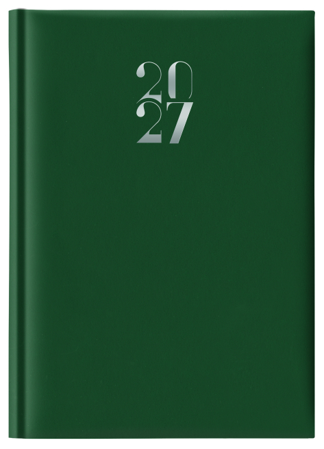 Agenda 2027 giornaliera Gommato verde, formato 14.5x20.5 cm